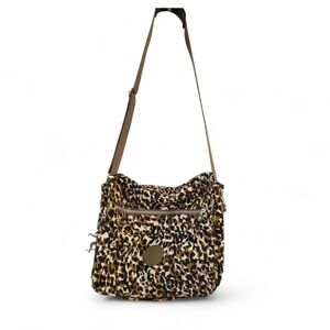 Kipling Leopard Print Messenger Crossbody Bag Adjustable Strap
